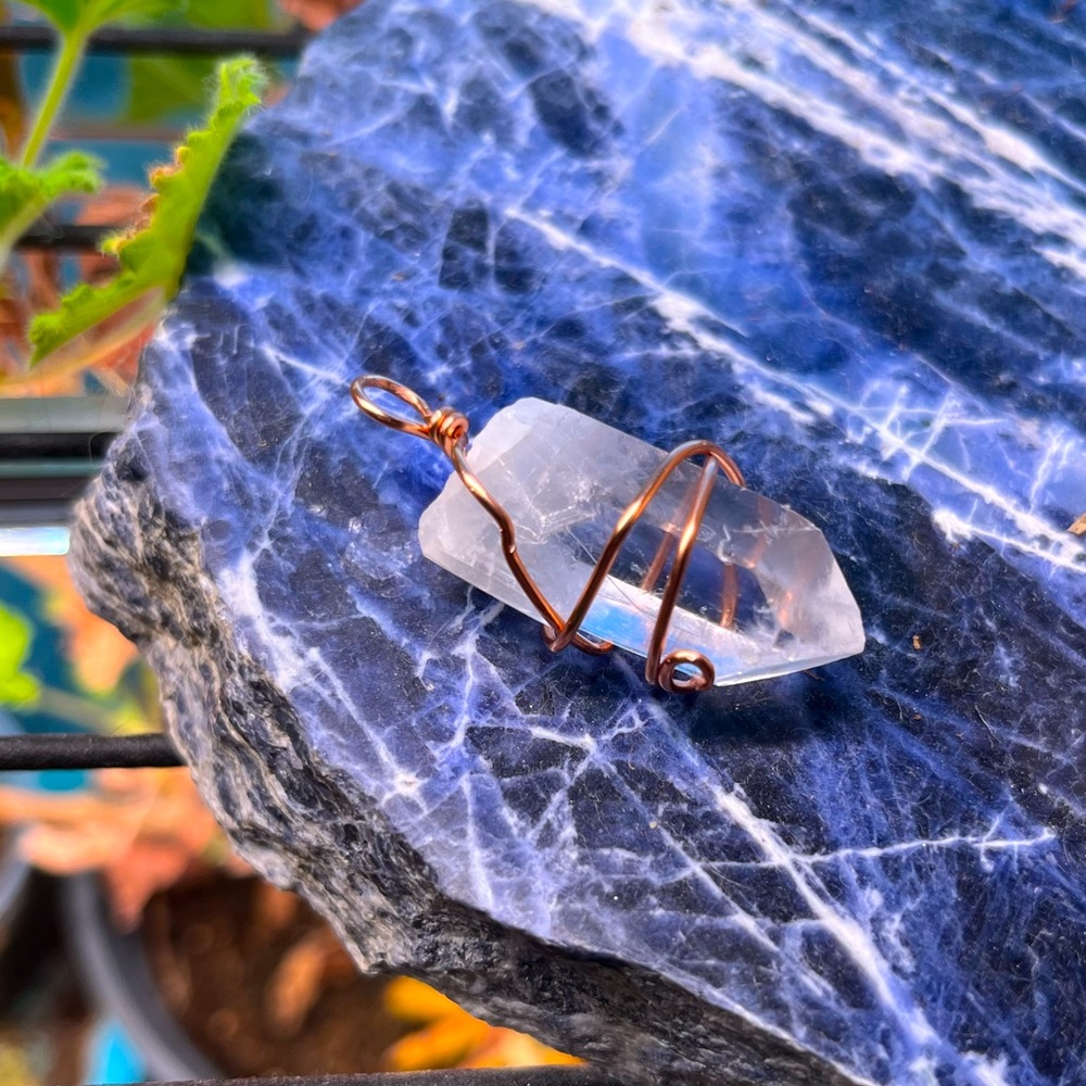 Copper and Clear Quartz Pendant